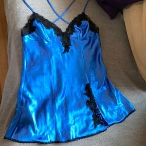 Large fredricks of Hollywood blue satin nighty